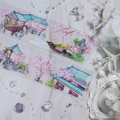 Whole Roll 6.5cm*5m Spring Lush PET Tape featuring spring designs for journaling, scrapbooking and collage