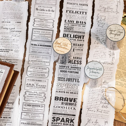 Textual Theatre Series PET Tape for journaling, scrapbooking and collage