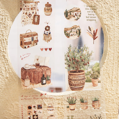 Romantic Bohemian Series Die Cutting PET Tape featuring romantic designs for journaling, scrapbooking and collage