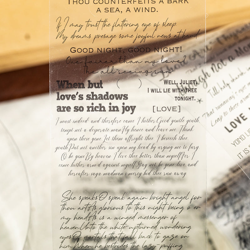 Textual Theatre Series PET Tape for journaling, scrapbooking and collage