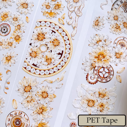 Whole Roll 6cm*5m Chrysanthemums bloom Washi/PET Tape