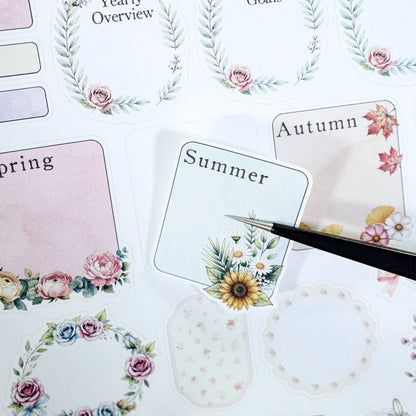 Beauty Diary Sticker Book featuring book designs for journaling, scrapbooking and collage