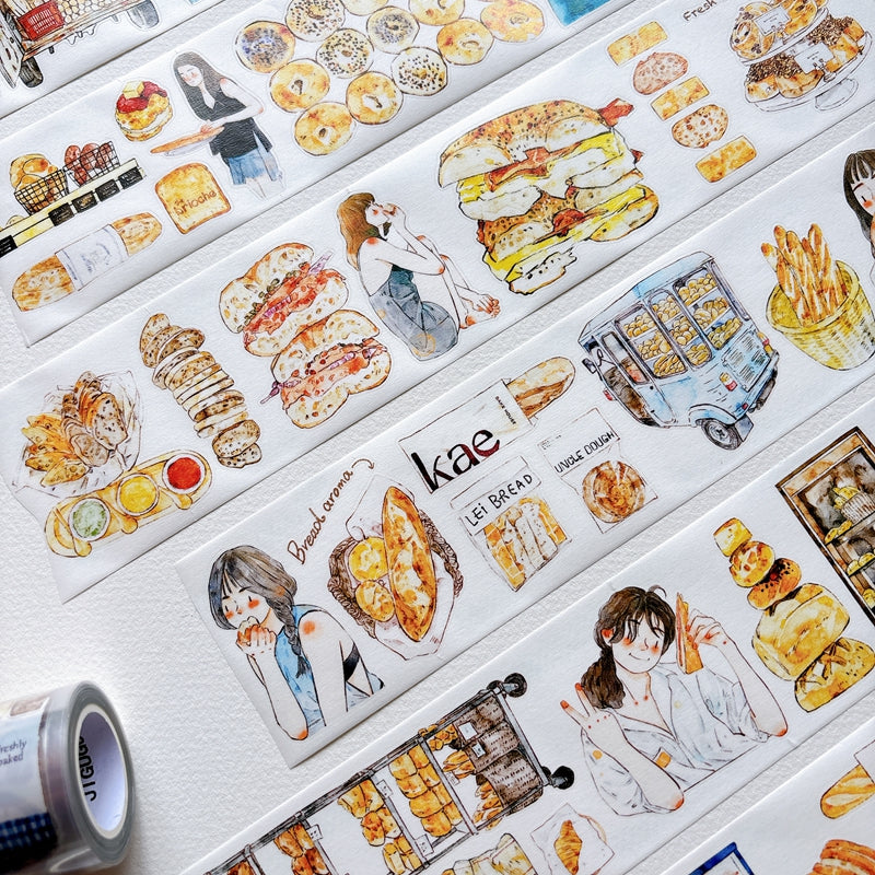 Whole Roll 6cm*5m Bread Girl Die Cutting Washi/PET/Fog PET Tape