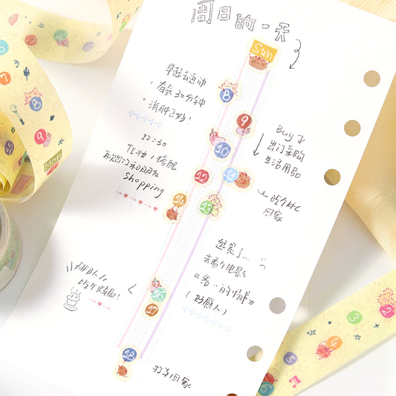 Tea Bag Little Bird Diary Series Die Cutting Washi Tape featuring tea, and bird designs for journaling, scrapbooking and collage