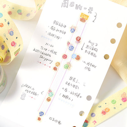Tea Bag Little Bird Diary Series Die Cutting Washi Tape featuring tea, and bird designs for journaling, scrapbooking and collage