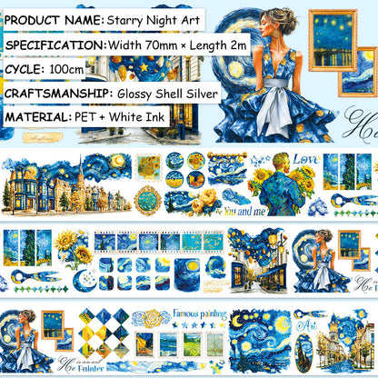 Starry Night Art Shell Silver PET Tape