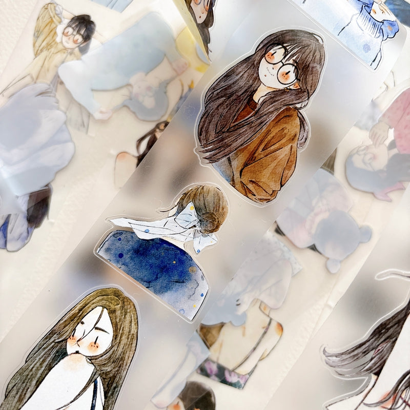 Whole Roll 5cm*5m Little Statue Die Cutting Washi/PET/Fog PET Tape