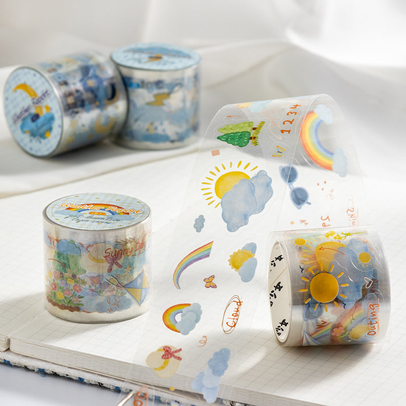 Weather Forecast Series Die Cutting PET Tape for journaling, scrapbooking and collage