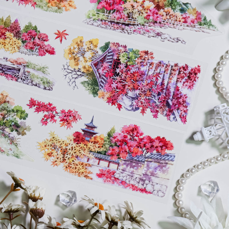 Whole Roll 7.5cm*5m When The Leaves Turn Red Die Cutting PET Tape
