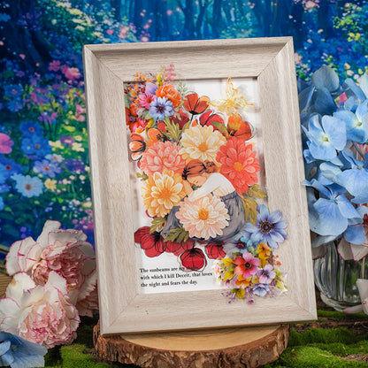 Embracing the beauty of flowers Sticker