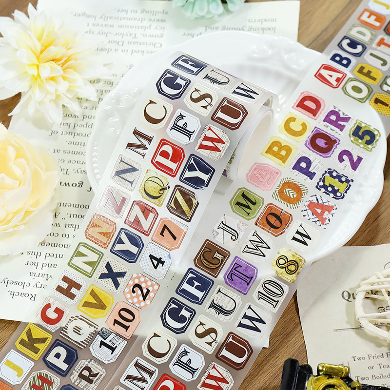 Alphabet Land Die Cutting Fog PET Tape for journaling, scrapbooking and collage