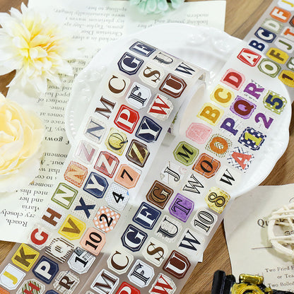 Alphabet Land Die Cutting Fog PET Tape for journaling, scrapbooking and collage