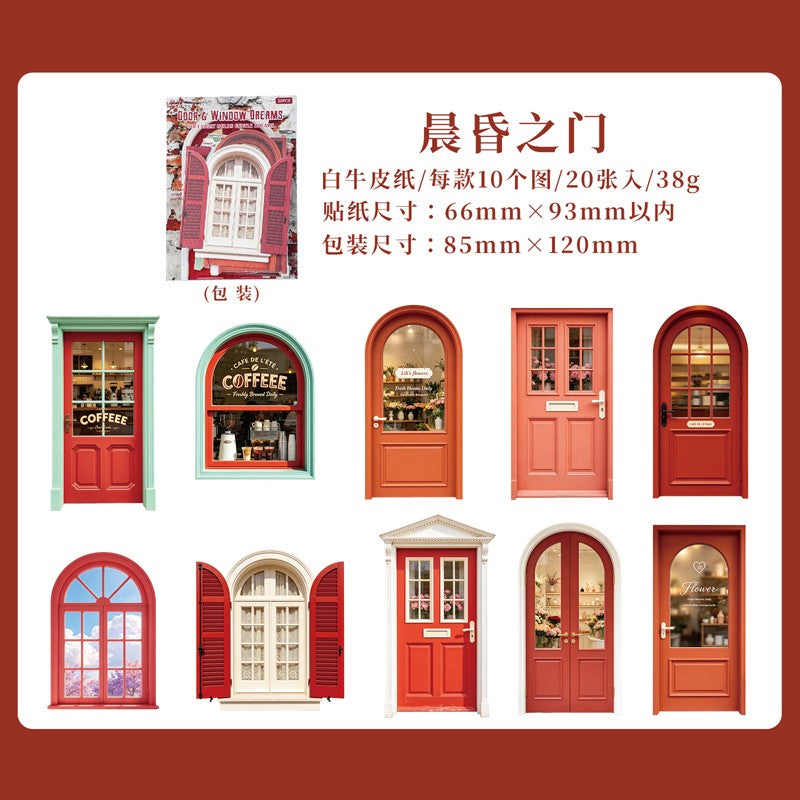 Door and Window Dream Series Retro Door and Window Sticker Pack