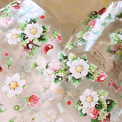 6cm*100cm Raspberry Flower Die Cutting Washi/PET Tape