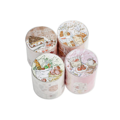 Young Girl Time Series Die Cutting White Kraft Paper Tape