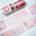 Pink Rippling waves of emerald Rainbow Light PET Tape
