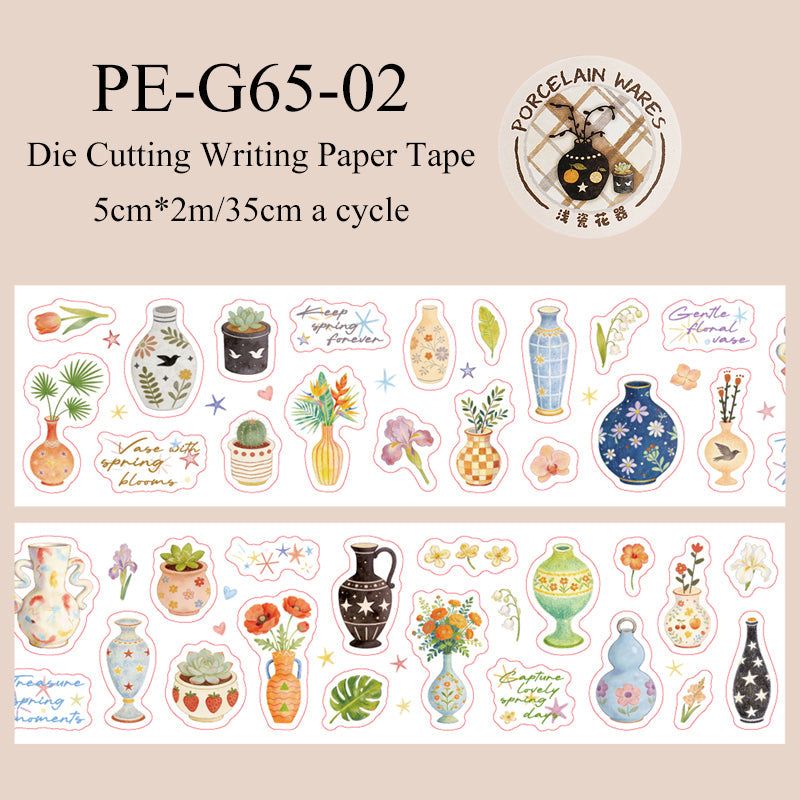 Porcelain Object Series Die Cutting Writing Paper Tape