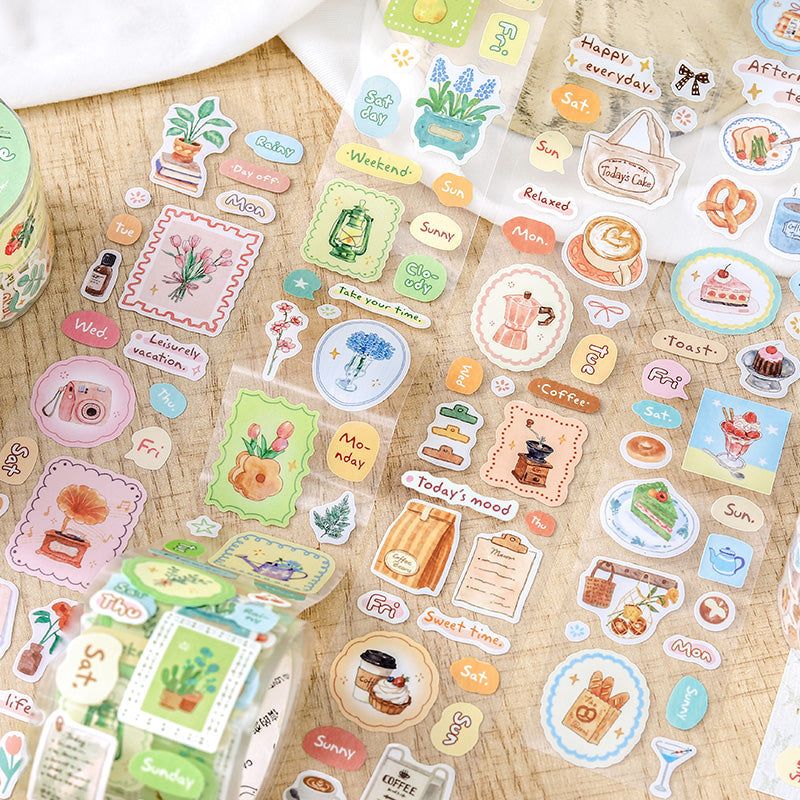 Healing Checklist Series Die Cutting Self-adhesive Tape featuring check designs for journaling, scrapbooking and collage