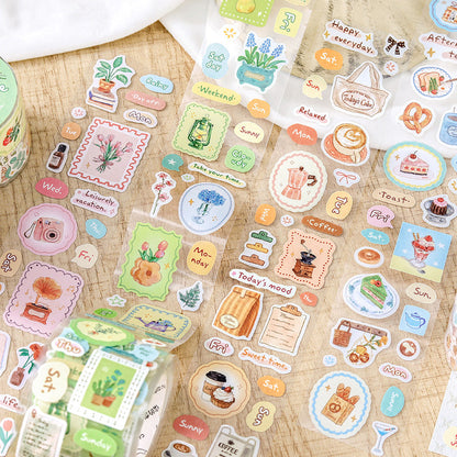 Healing Checklist Series Die Cutting Self-adhesive Tape featuring check designs for journaling, scrapbooking and collage