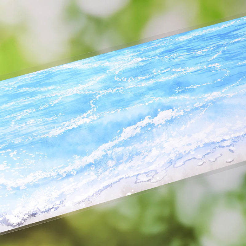 6.3cm*60cm Blue Tide White Ink PET Tape