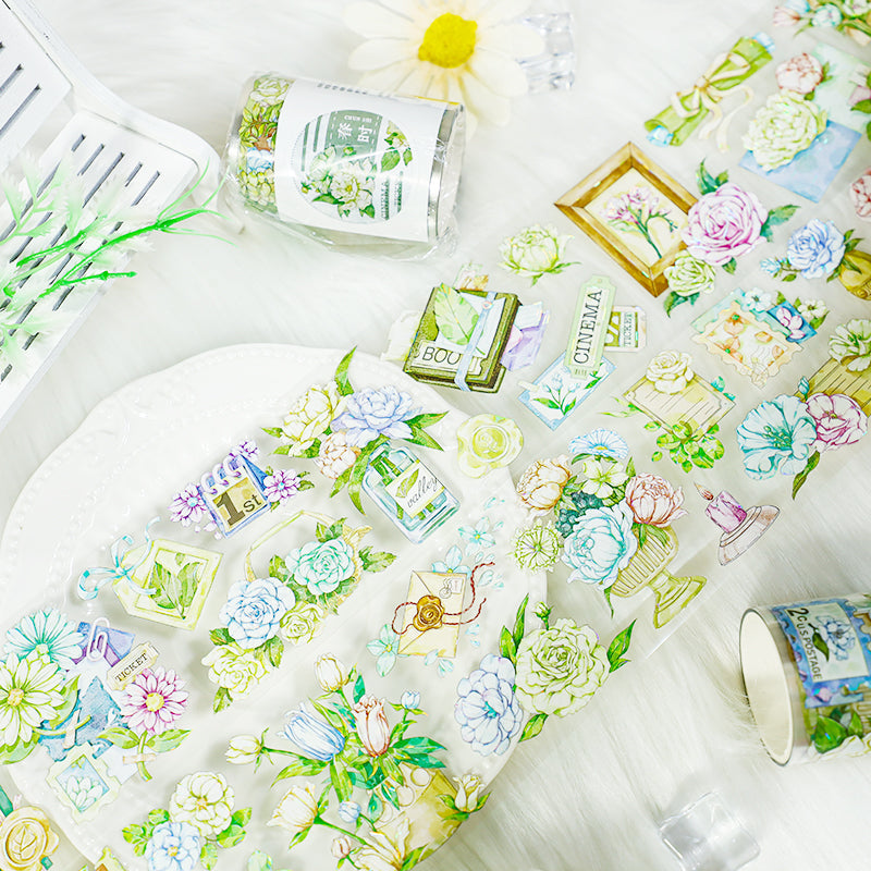 Spring time Shell Light PET Tape featuring spring, and light designs for journaling, scrapbooking and collage