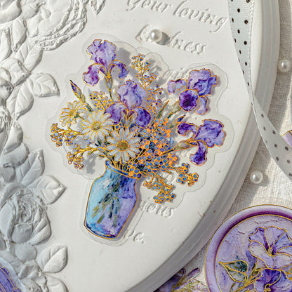 Oil Painting Floral Sentiment Series Sticker featuring floral designs for journaling, scrapbooking and collage