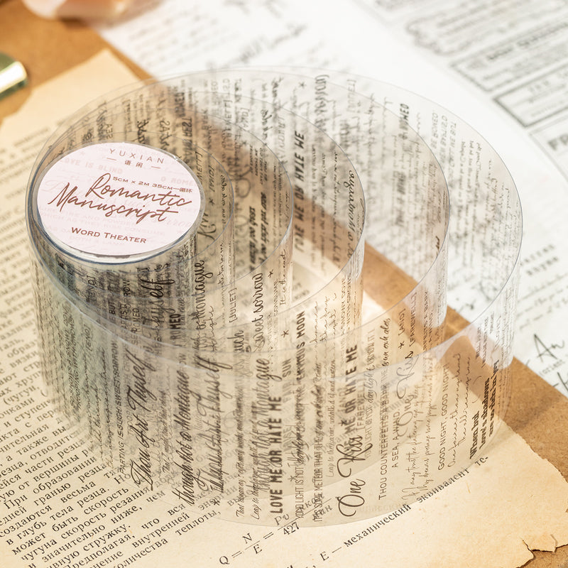 Textual Theatre Series PET Tape for journaling, scrapbooking and collage