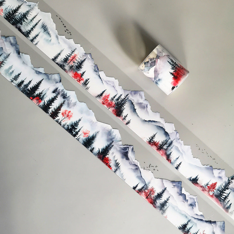 Mountain Forest Path Series PET Tape featuring forest designs for journaling, scrapbooking and collage