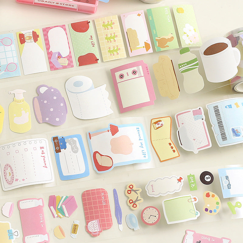 Doudoudi Life Diary Series Die Cutting Writing Paper Tape for journaling, scrapbooking and collage