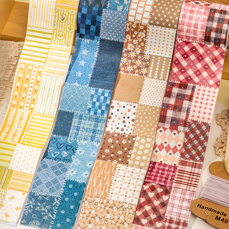 Patchwork Notes Series White Kraft Paper Tape featuring white designs for journaling, scrapbooking and collage