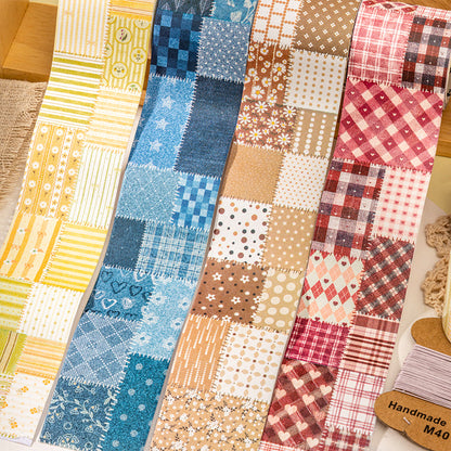 Patchwork Notes Series White Kraft Paper Tape featuring white designs for journaling, scrapbooking and collage