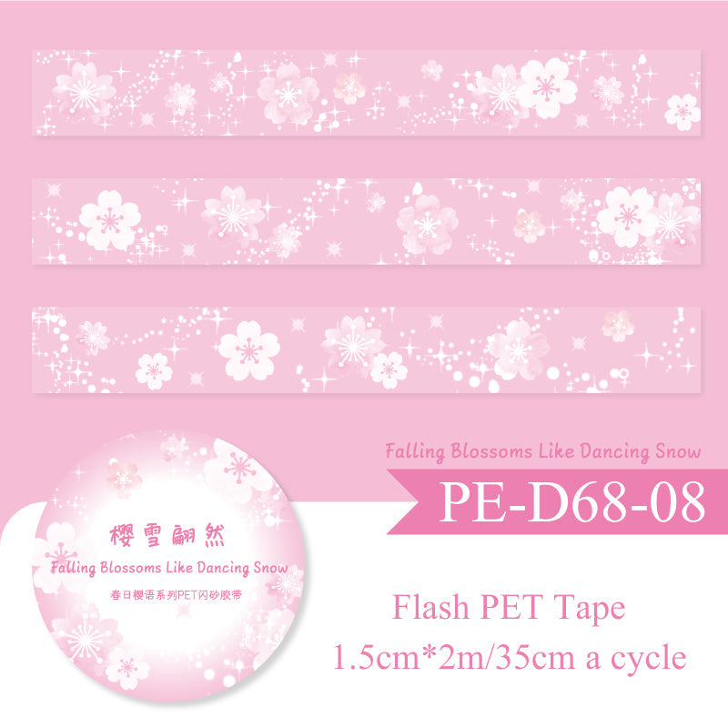 Spring Blossom Words Series Flash PET Tape