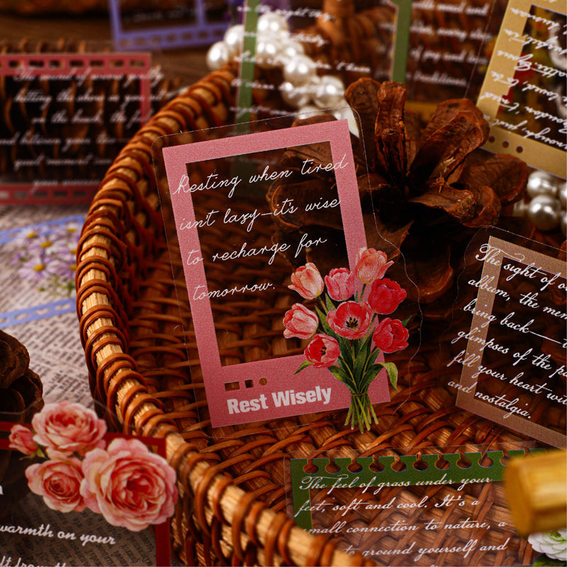 Flower Lane Post Series Sticker featuring flower, and post designs for journaling, scrapbooking and collage