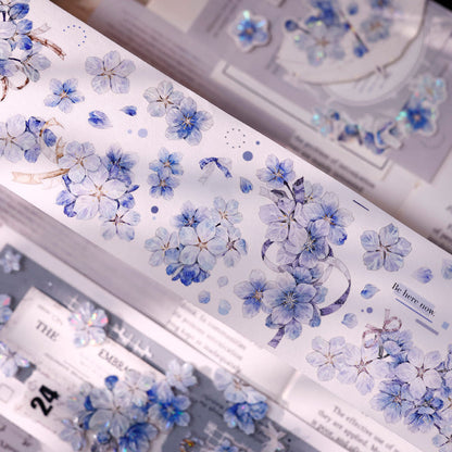 6.5cm*125cm Cherry Blossom Rain Die Cutting Washi/PET/Shell Light Washi/PET Tape