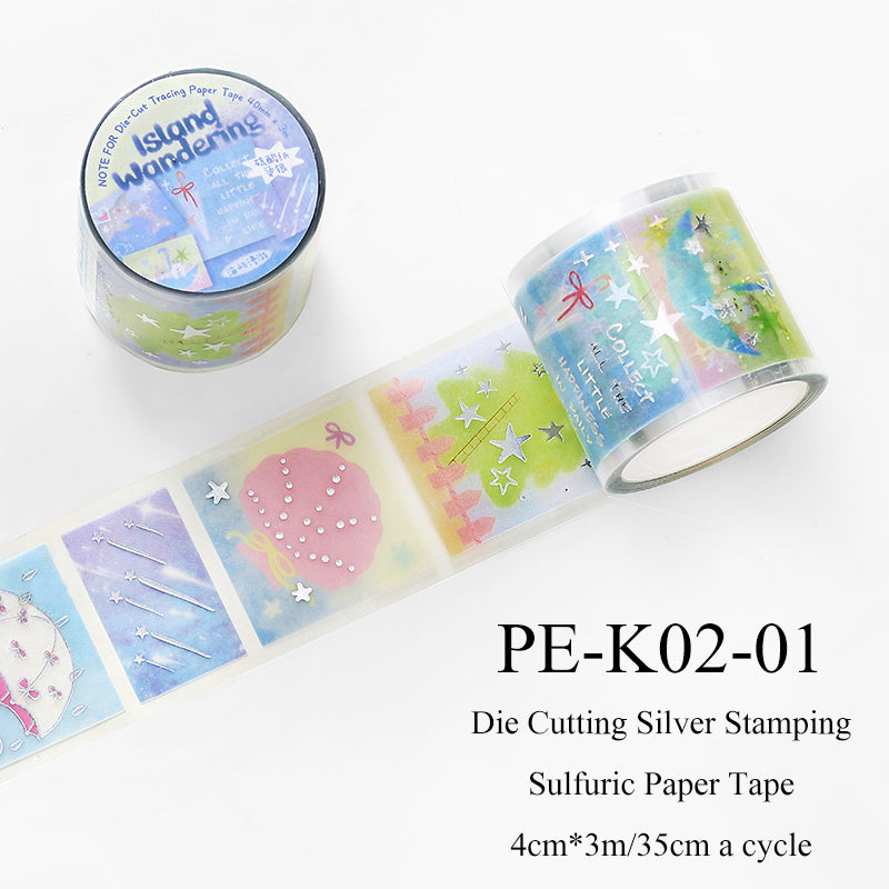 Milk Mist Wandering Series Die Cutting Silver Stamping Sulfuric Paper Tape