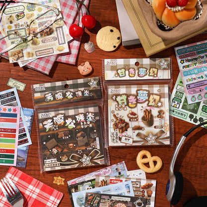 Memory Fragment Series Sticker Book featuring book designs for journaling, scrapbooking and collage