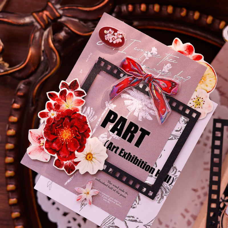 6cm*150cm Red Fruit Fragrant Flavor Die Cutting Washi/PET/Shell Light PET Tape featuring red, fruit, and light designs for journaling, scrapbooking and collage