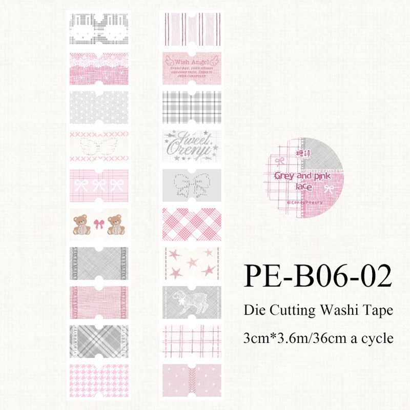 Handmade fabric label series Die Cutting Washi Tape