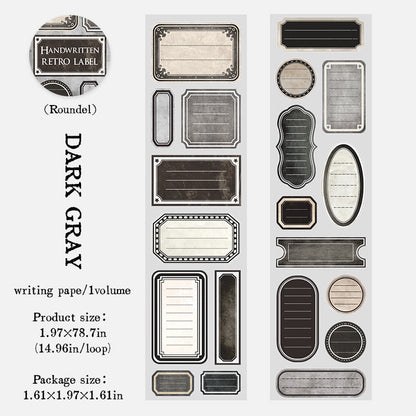 Handwritten retro label Series Die Cutting Writing Paper Tape