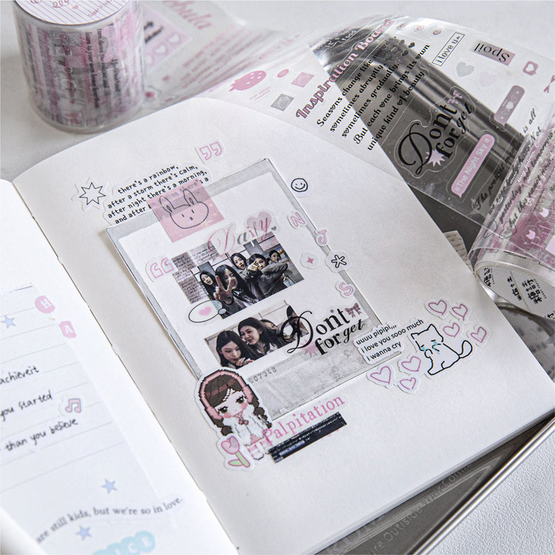 Frosty Love Series Die Cutting PET Tape for journaling, scrapbooking and collage
