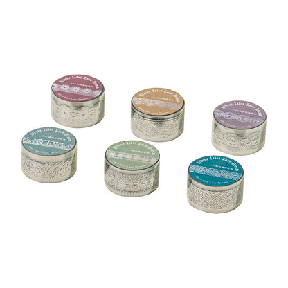 Silver Islet Lace Dream Series Silver Stamping PET Tape featuring dream, lace, and silver designs for journaling, scrapbooking and collage