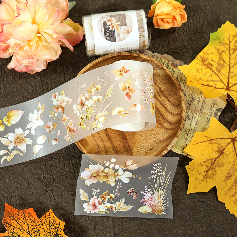 Autumn Blossom Dream Fog PET Tape featuring dream, and autumn designs for journaling, scrapbooking and collage