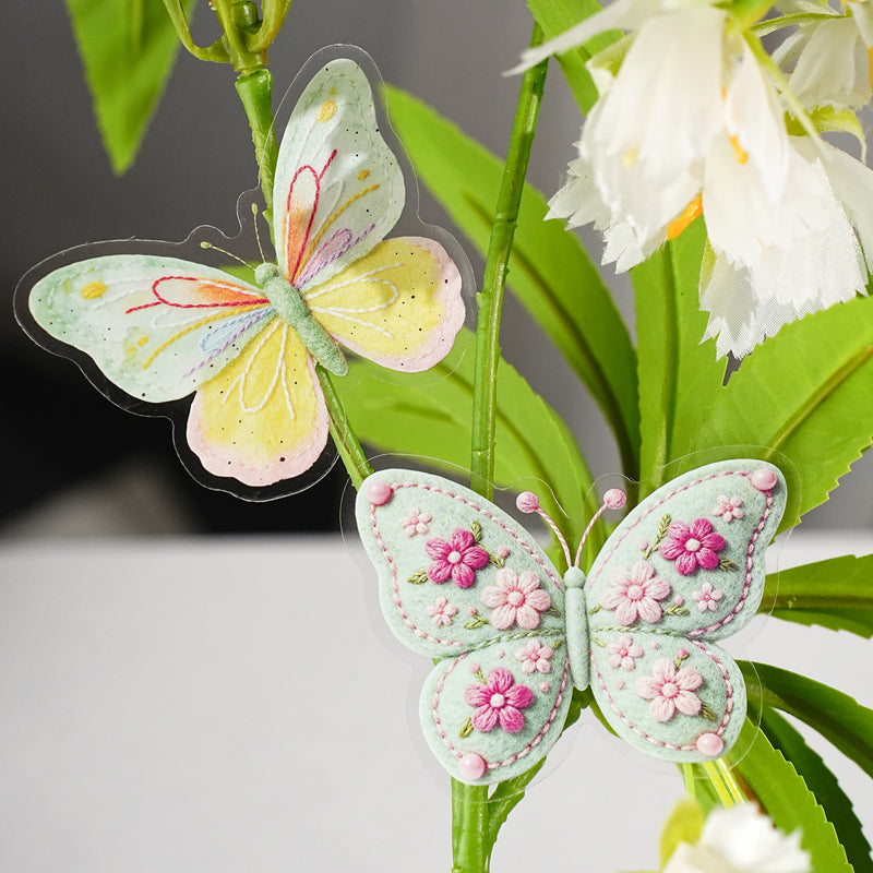 Fabric Butterfly Chronicles Series Sticker featuring butterfly designs for journaling, scrapbooking and collage