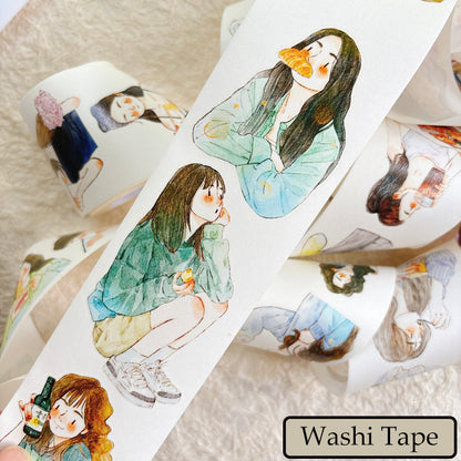 5.5cm*333cm Having a meal Die Cutting Washi/PET/Fog PET Tape