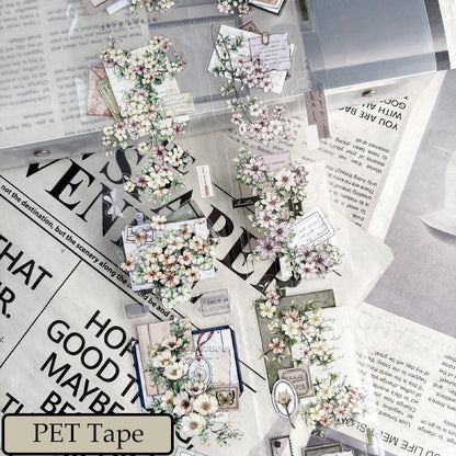 6cm*100cm Snowflakes Letter Die Cutting Washi/PET Tape