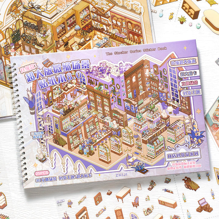 Shop Stocking Staff Series 3D Sticker Book featuring book, and shop designs for journaling, scrapbooking and collage