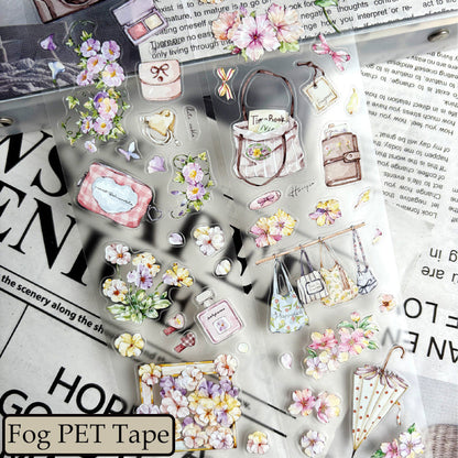 Whole Roll 5.5cm*5m Flowers Stories Die Cutting Washi/PET/Fog PET Tape