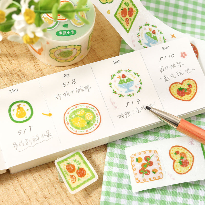 Plant Diary Notes Series Die Cutting Flash Washi Tape for journaling, scrapbooking and collage