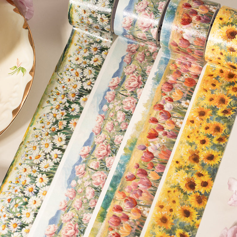 Sea of flowers series Washi Tape featuring flower, and sea designs for journaling, scrapbooking and collage