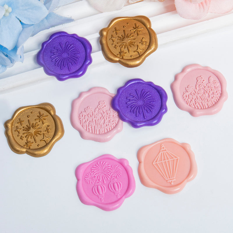 Relief flower bed Wax Seal Sticker